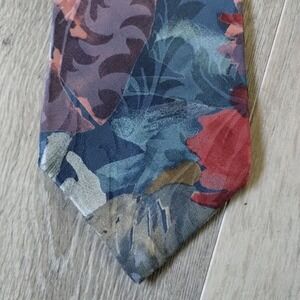Park Avenue Tie 56.5 X 3.75 Water Color Floral Italian Silk Retro Abstract
